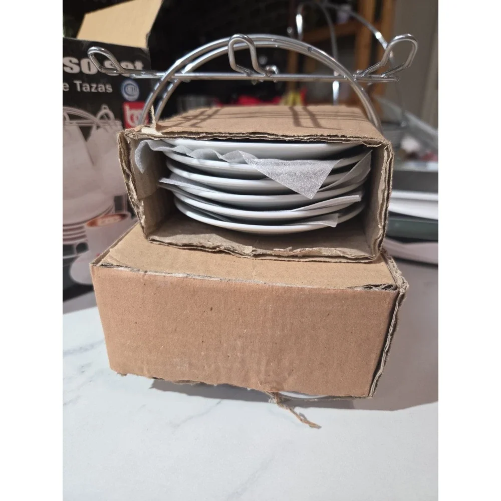 BC Service For 6 Espresso Set. Cups, Saucers, And Display/Storage Stand. 4oz...